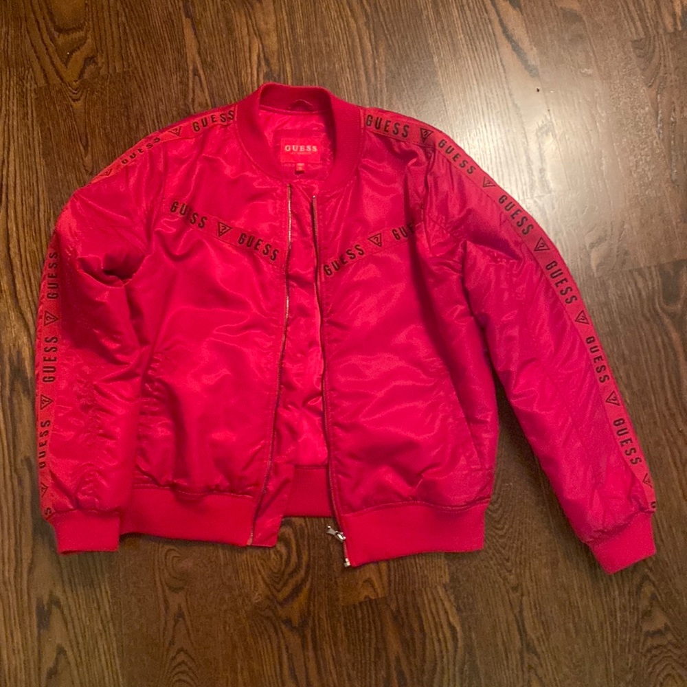 Red Guess Bomber Jacket
